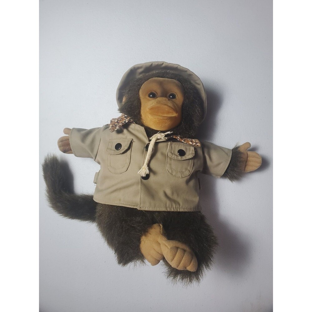 Vntg 1994 Hosung Monkey Plush Squeaker Stuffed Animal Hand Puppet Child Playmate